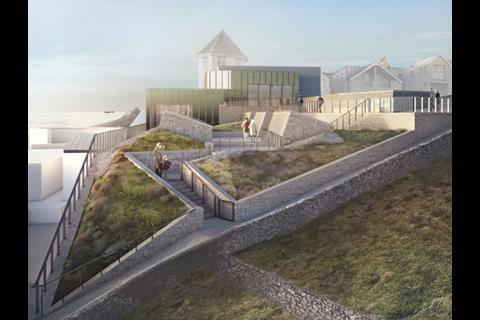 Rooftop visualisation showing the Tate St Ives extension by Jamie Fobert